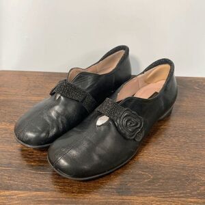 Beautifeel Leather Slip On Closed Toe Flat Black Size 38